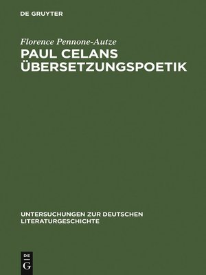 cover image of Paul Celans Übersetzungspoetik